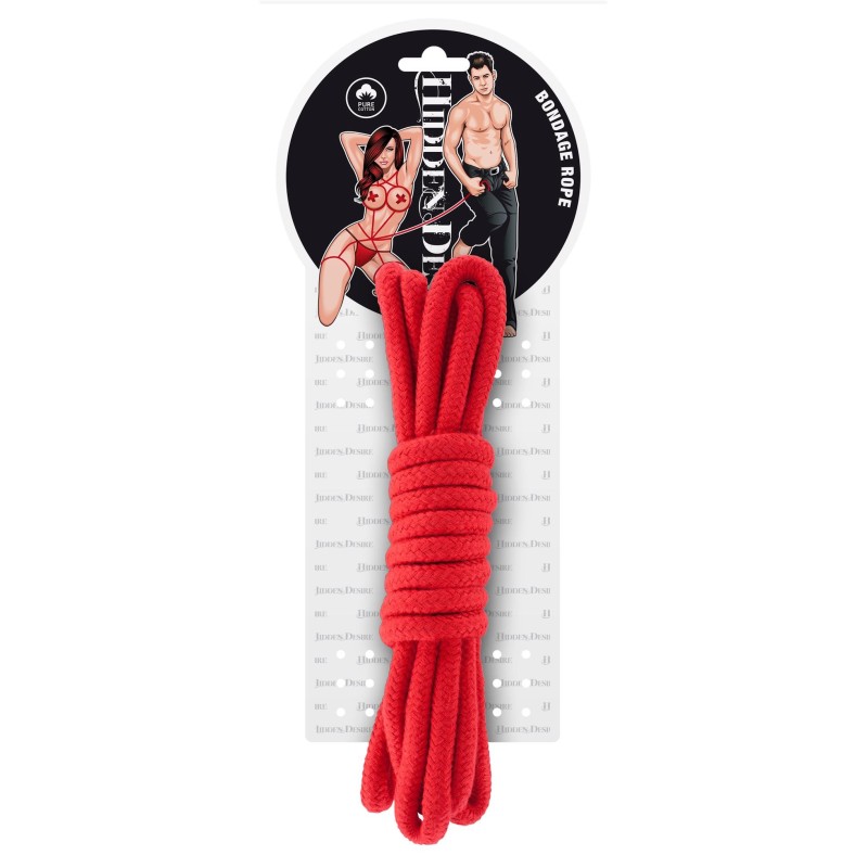 Wiązania-BONDAGE ROPE 3 METER RED